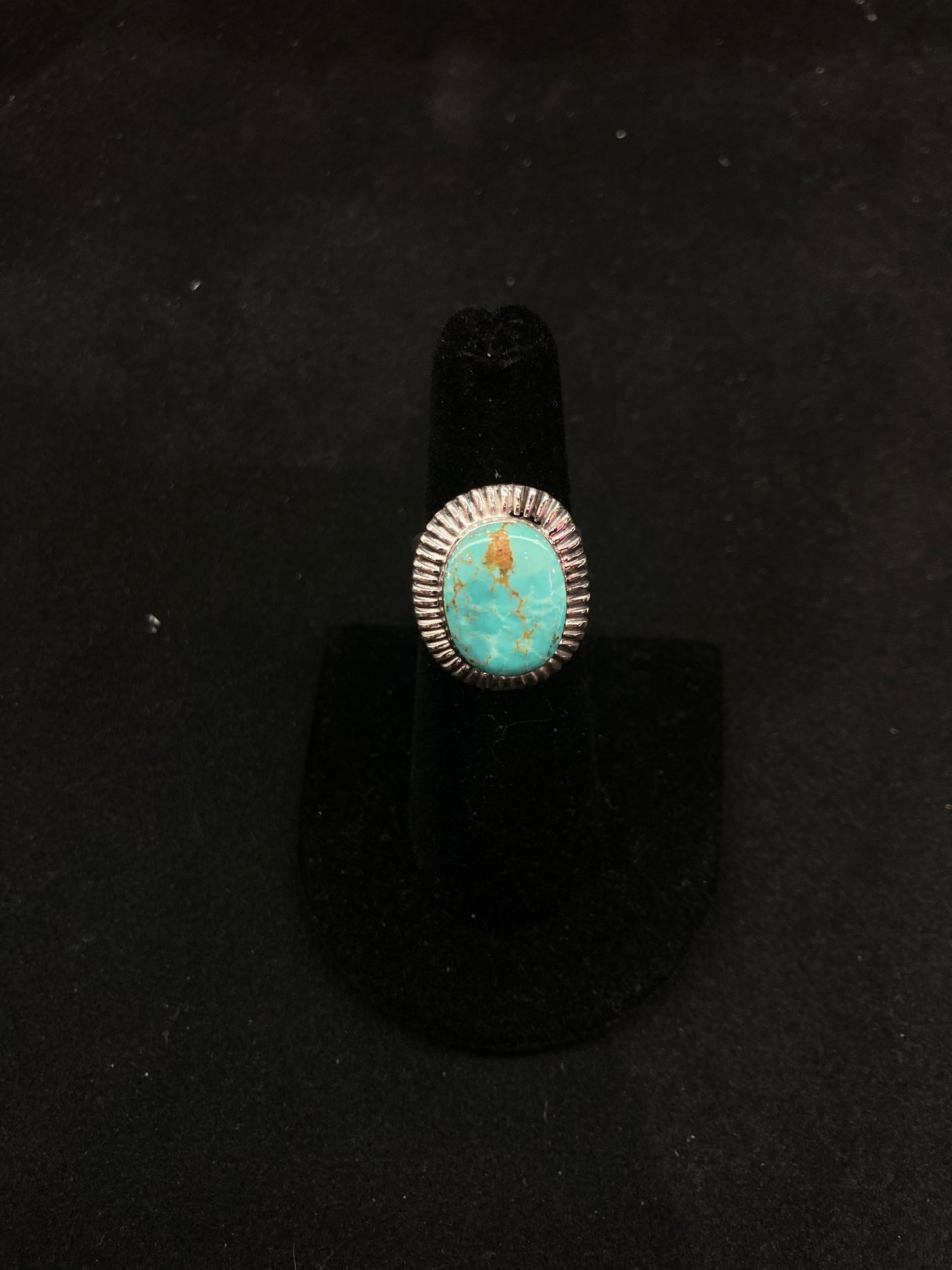 6.0 Royston Turquoise Ring by Kenny Lonjose, Navajo