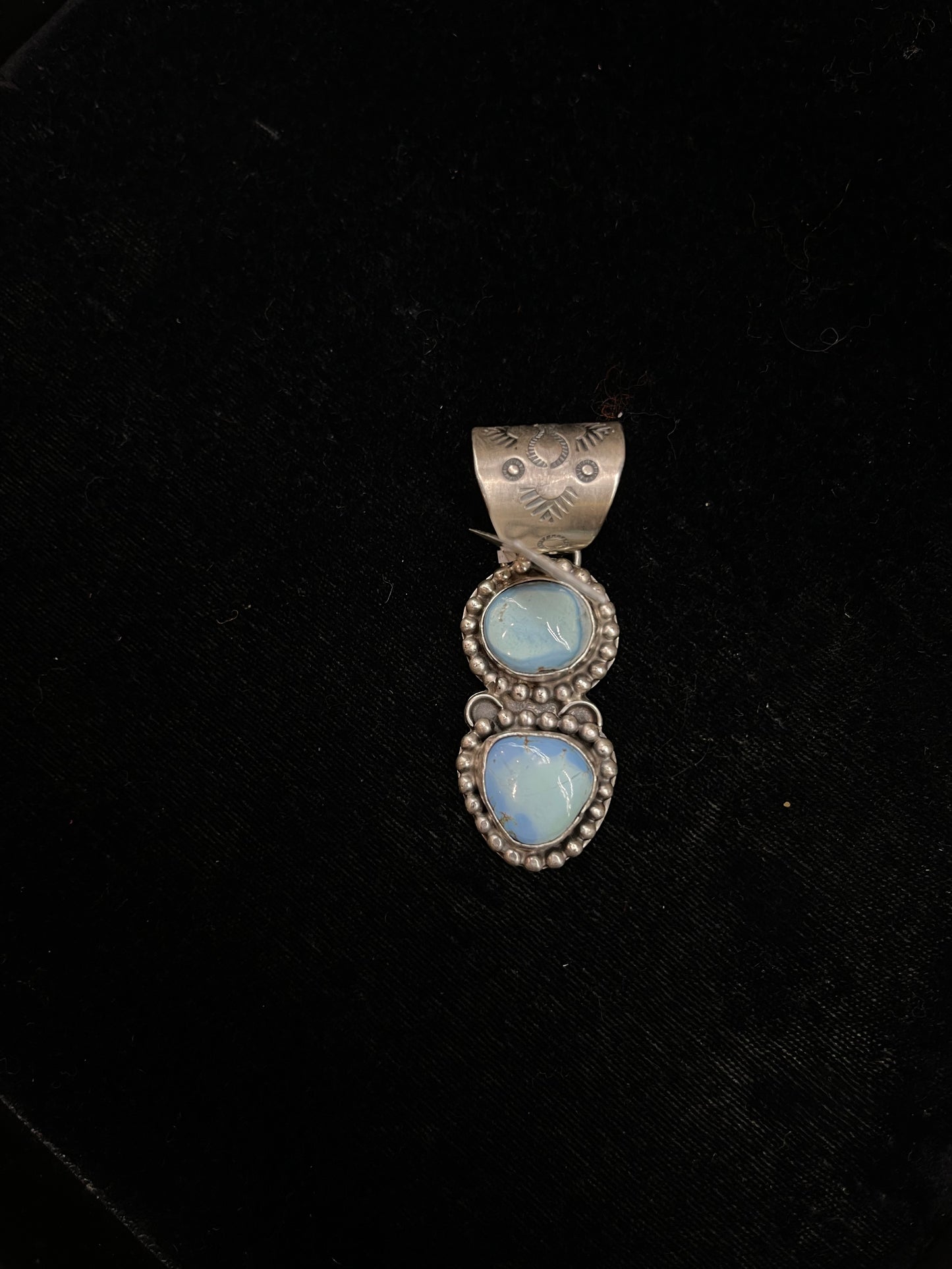 Golden Hills Turquoise Pendant 12mm bale By T.Nez, Navajo