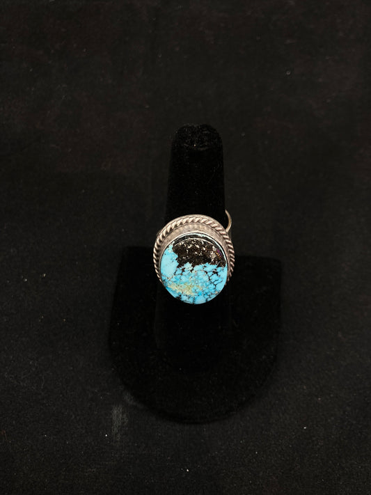Adjustable Golden Hills Turquoise Ring by John Nelson, Navajo