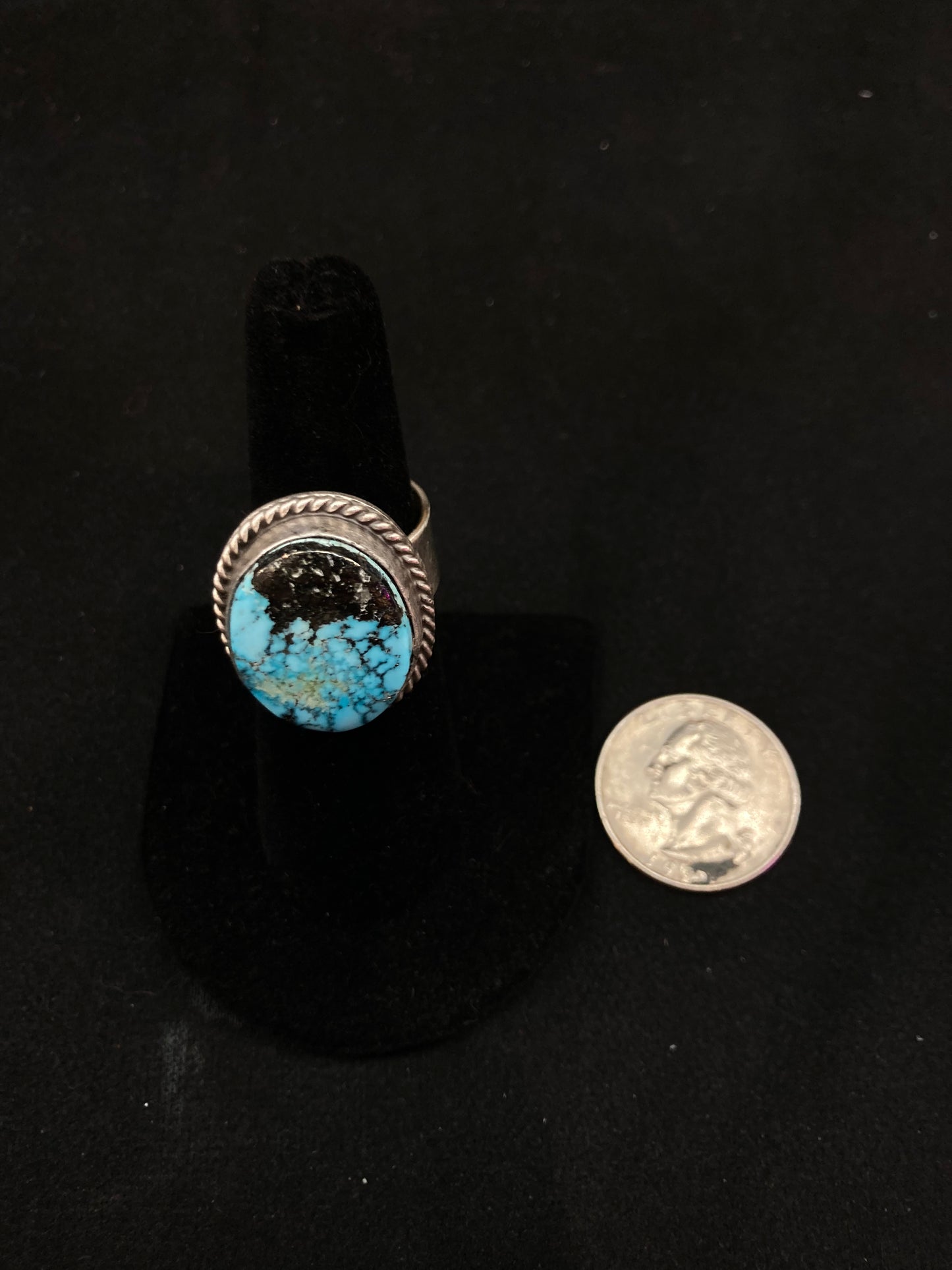Adjustable Golden Hills Turquoise Ring by John Nelson, Navajo