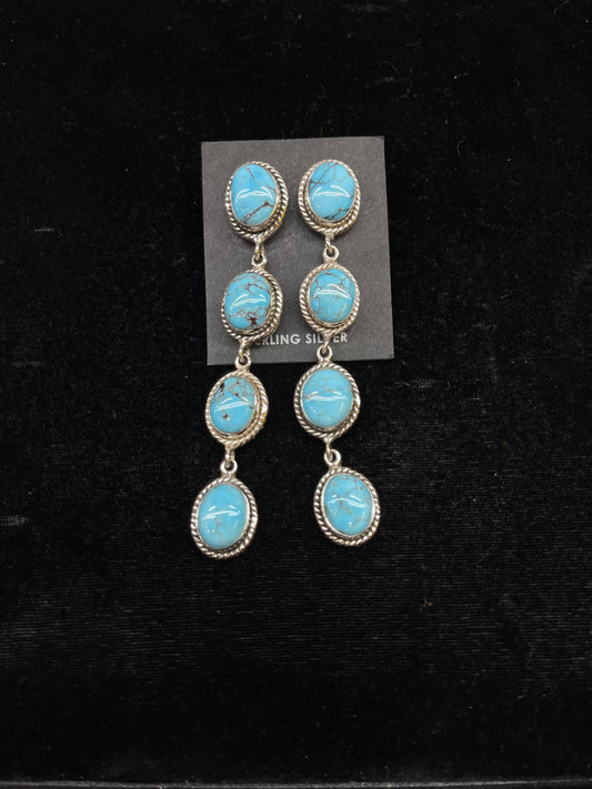 Egyptian Turquoise Earrings 3” long