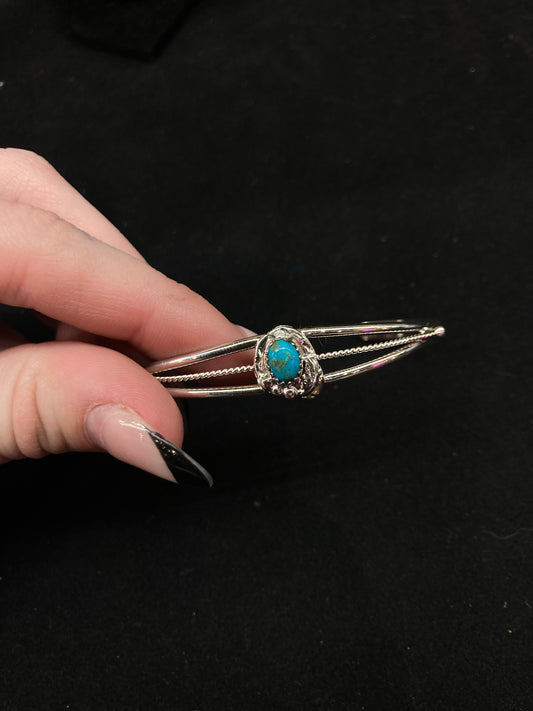 5 3/4”-6 3/4” Turquoise Cuff Bracelet by Judy Largo, Navajo
