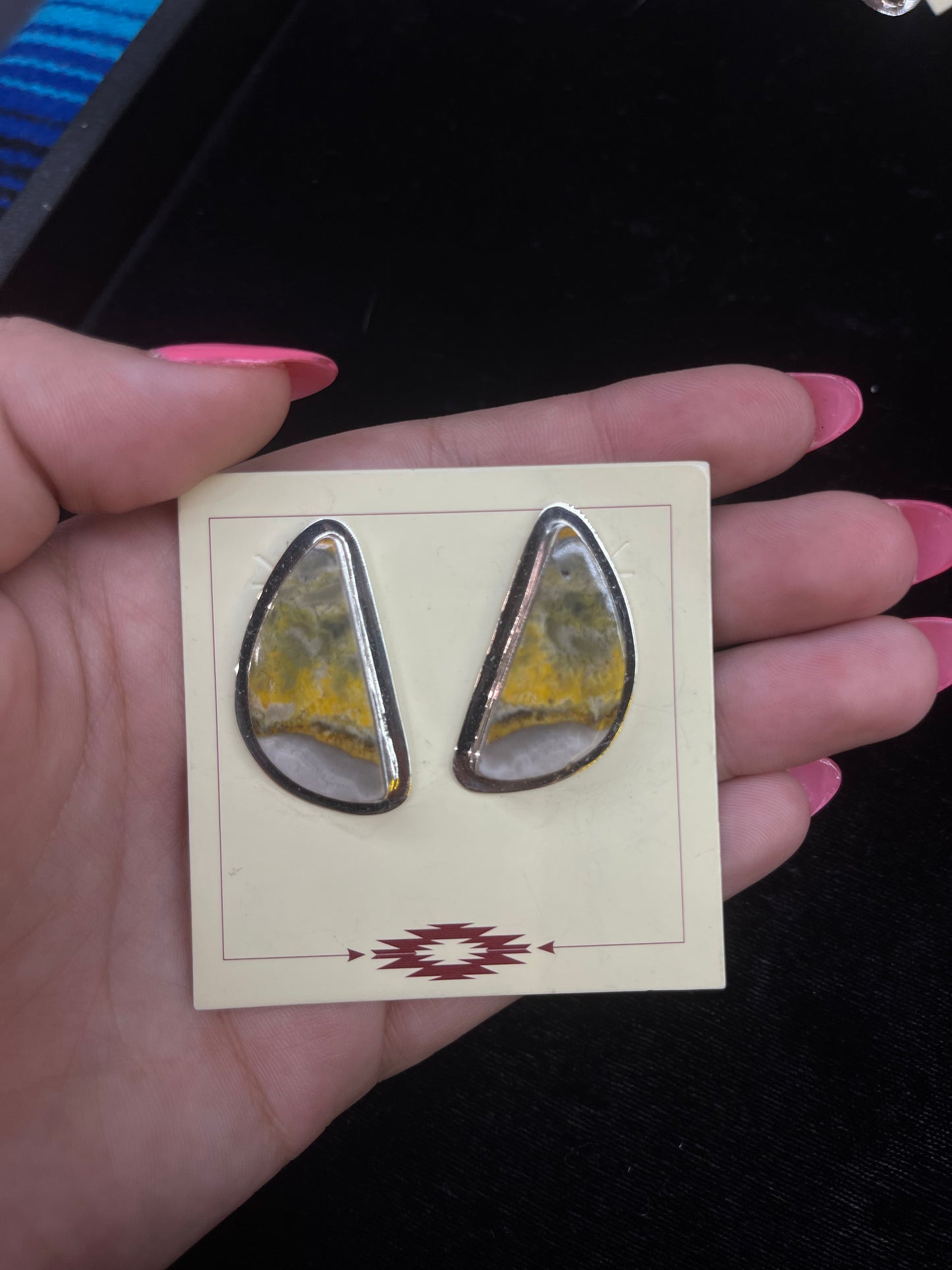 Bumble Bee Jasper Post Earrings by Marie Jackson