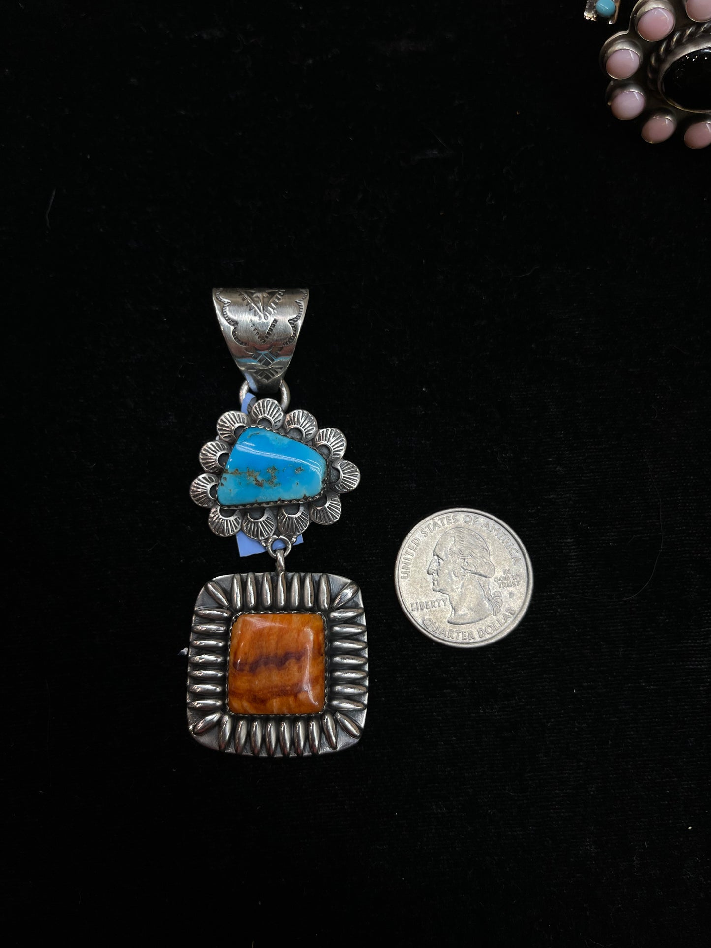 Spiny/ Turquoise Pendant by Zia