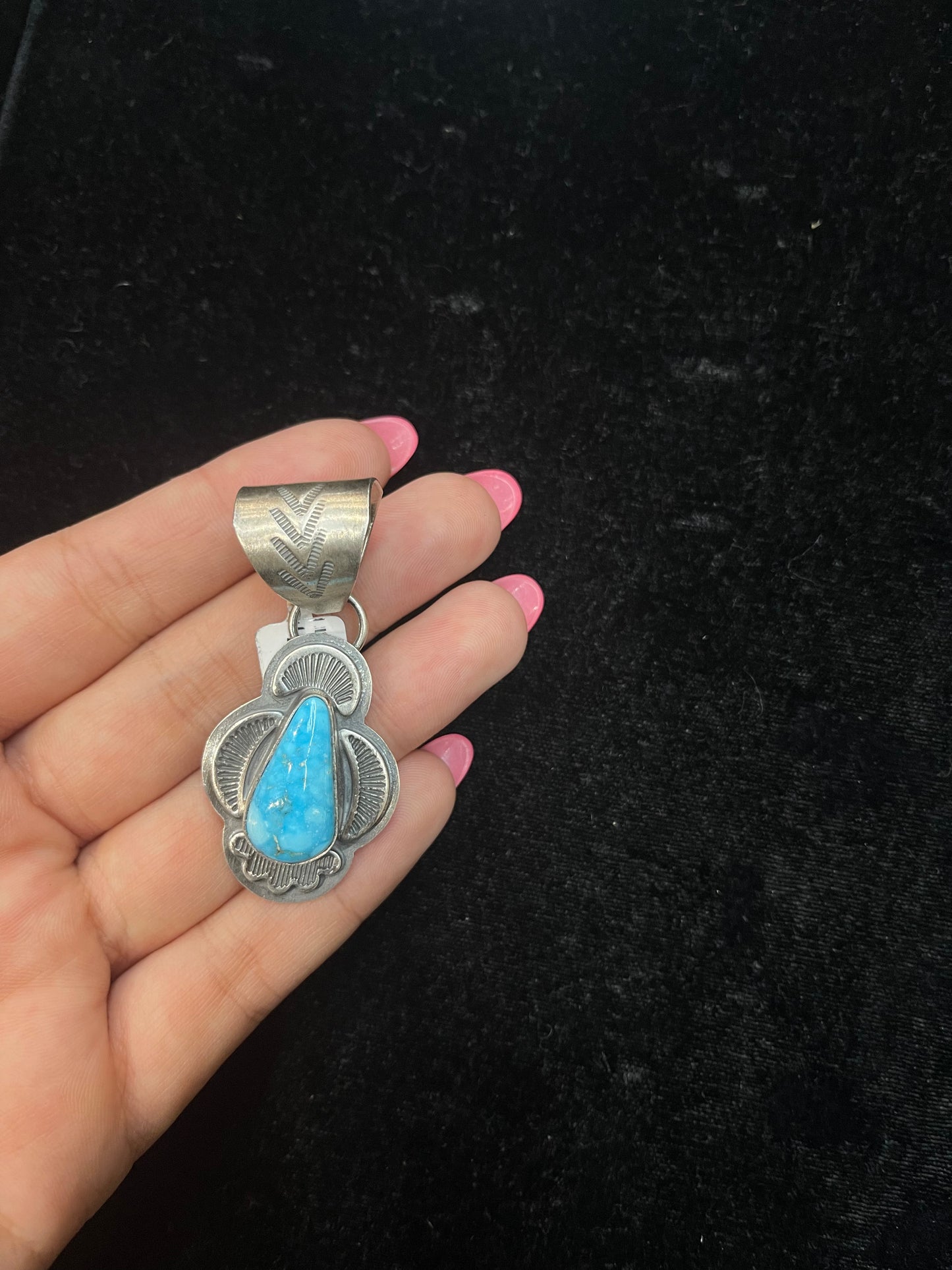 Sonoran Rose Turquoise Pendant 13mm Bale by Zia