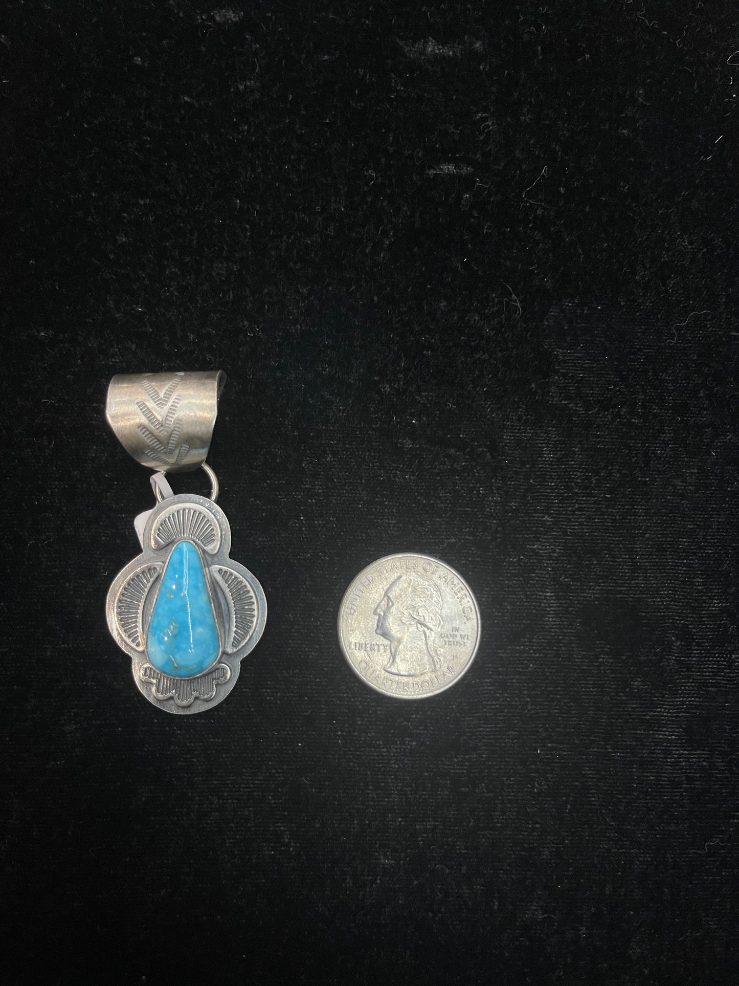 Sonoran Rose Turquoise Pendant 13mm Bale by Zia