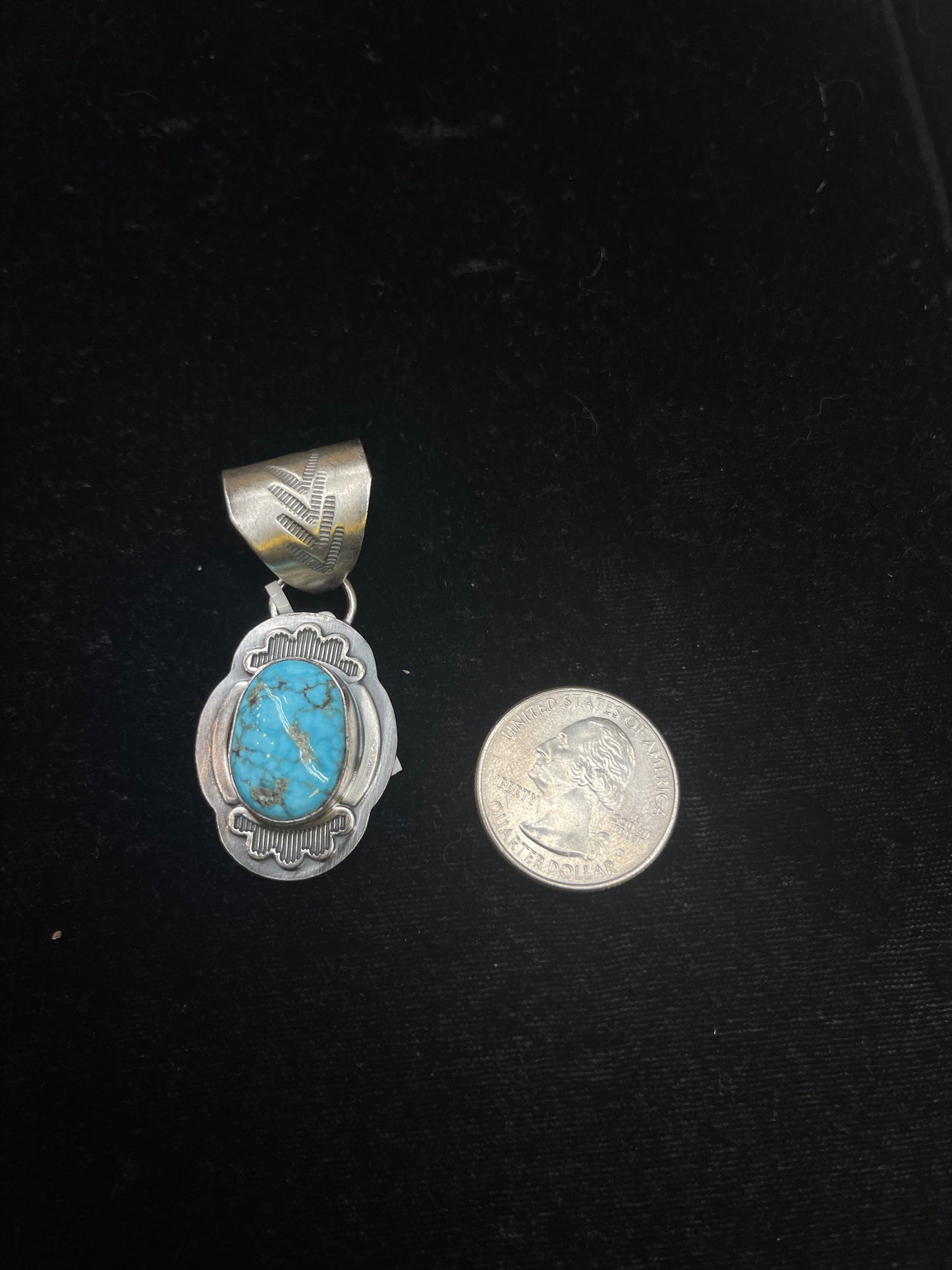 Sonoran Rose Turquoise Pendant by Zia