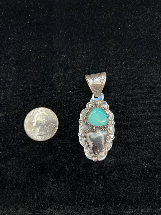 Turquoise & Zebra Jasper Pendant by Zia (8.0 mm bale)