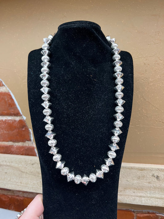 21” 11mm &14mm Handmade Navajo Pearls by Preston Haley, Navajo