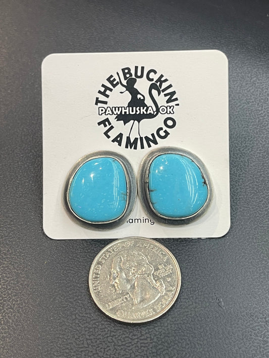 Kingman Turquoise Post Earrings by ZIA