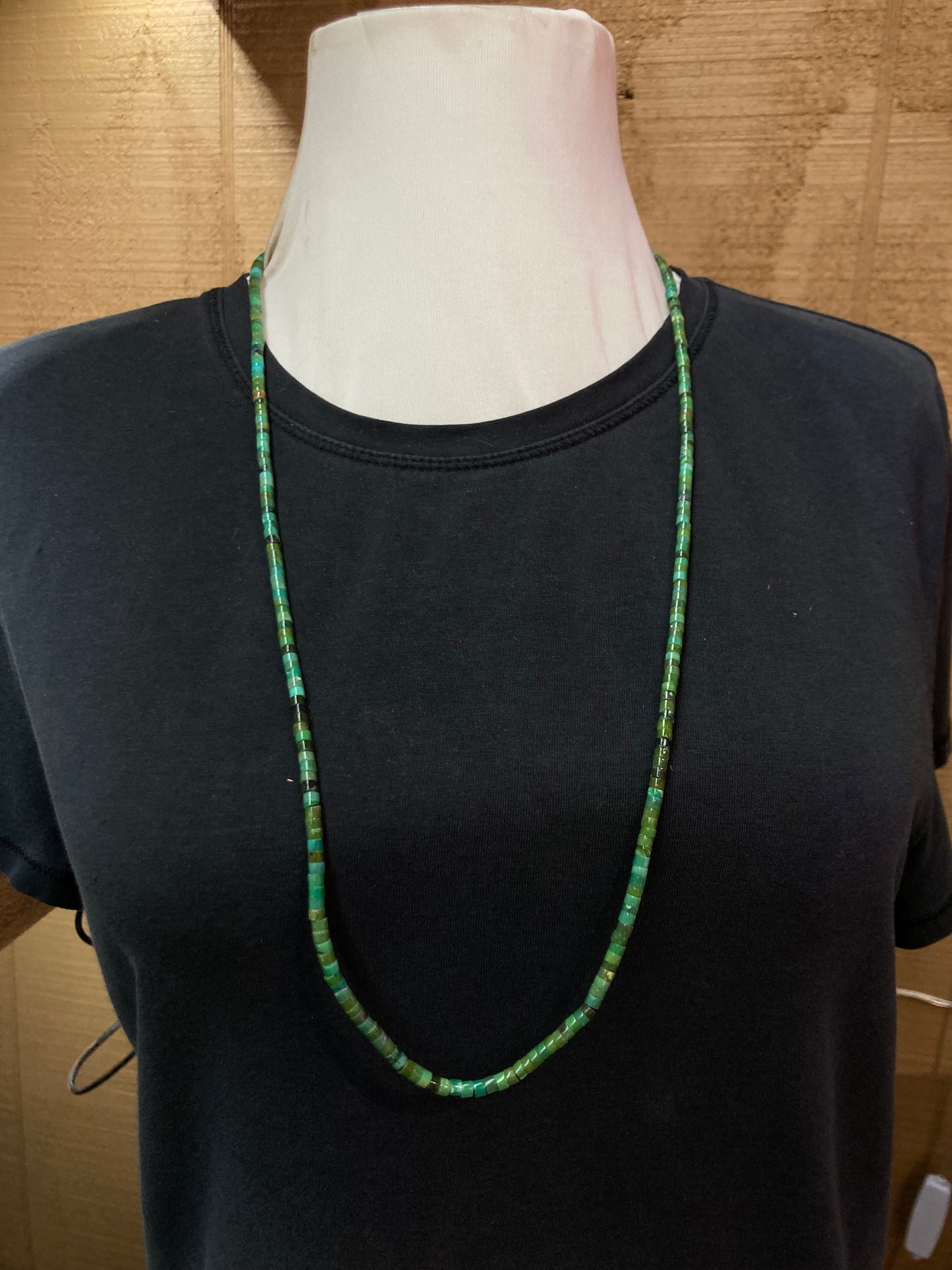 30” Turquoise Heishi Bead Necklace