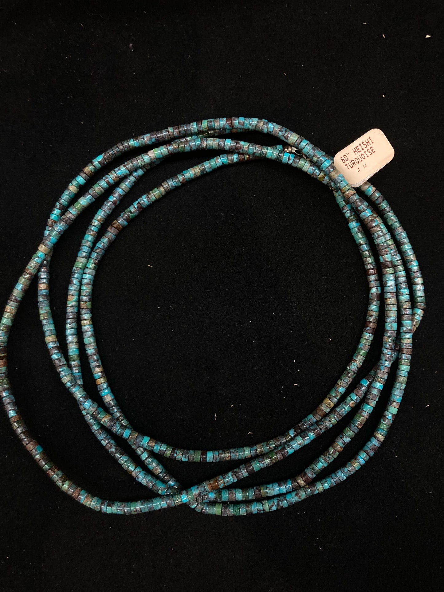 60” Turquoise Heishi Bead Necklace
