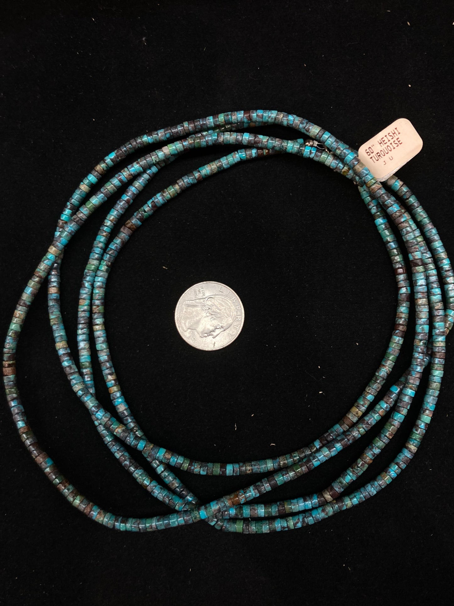 60” Turquoise Heishi Bead Necklace