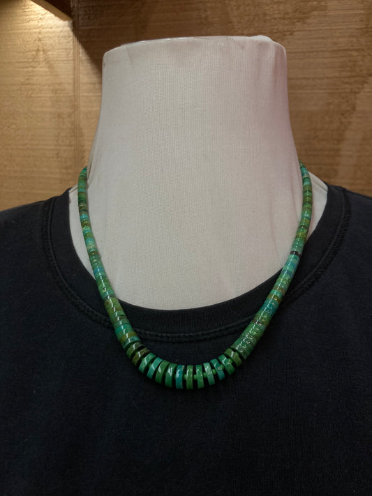 19” Graduated Turquoise Heishi Bead Necklace