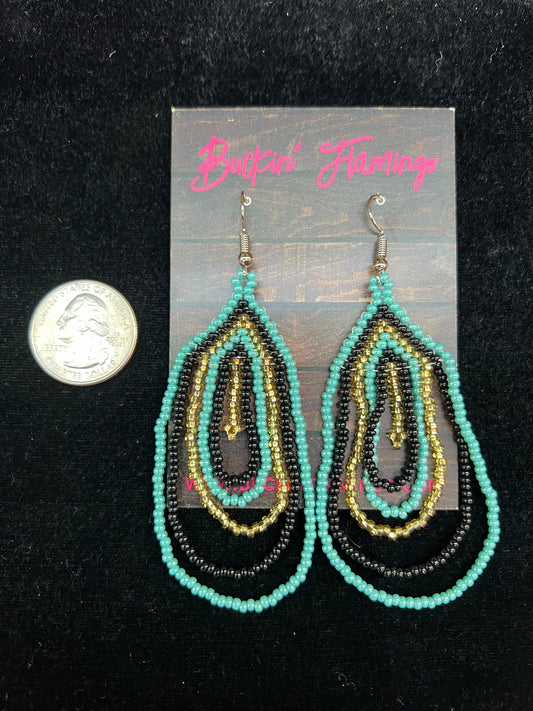 Beaded Dangle Earrings (Hooks are not silver)