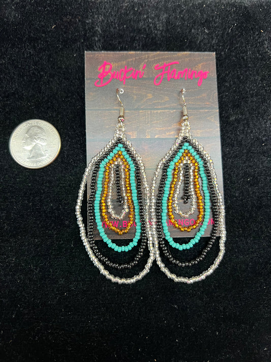 Beaded Dangle Earrings (Hooks are not silver)