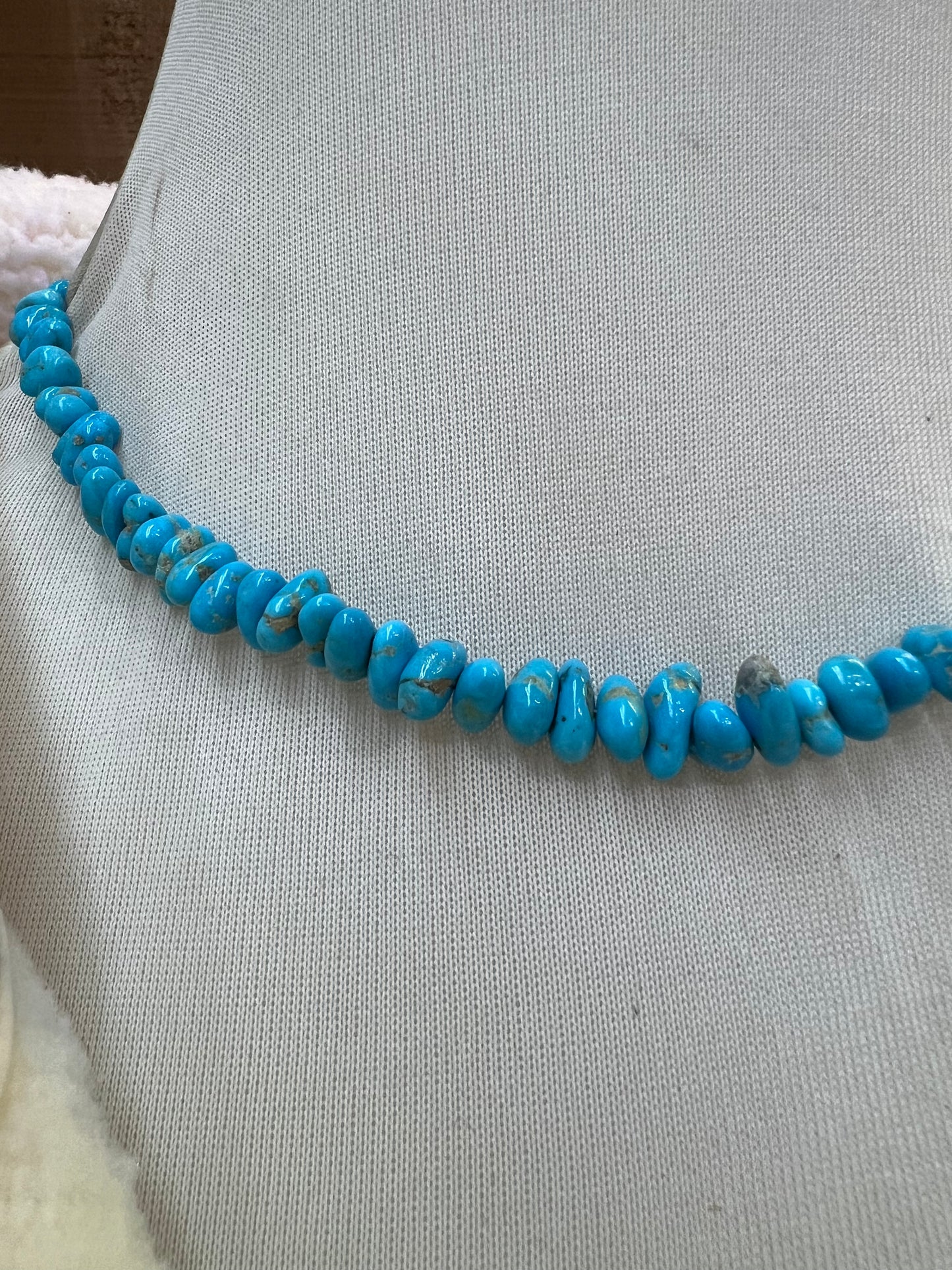 Sleeping Beauty Chunk Turquoise Necklace (18”)