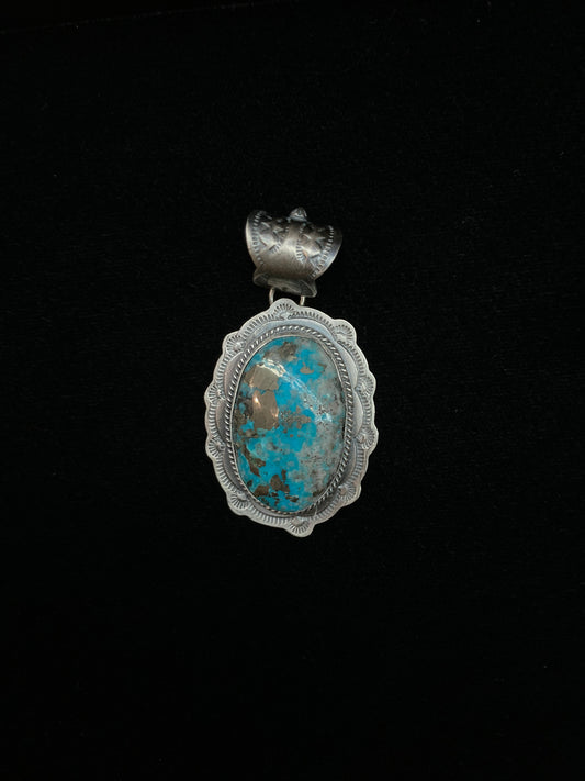 Campitos Turquoise Pendant with a 11mm Bale by John Nelson, Navajo