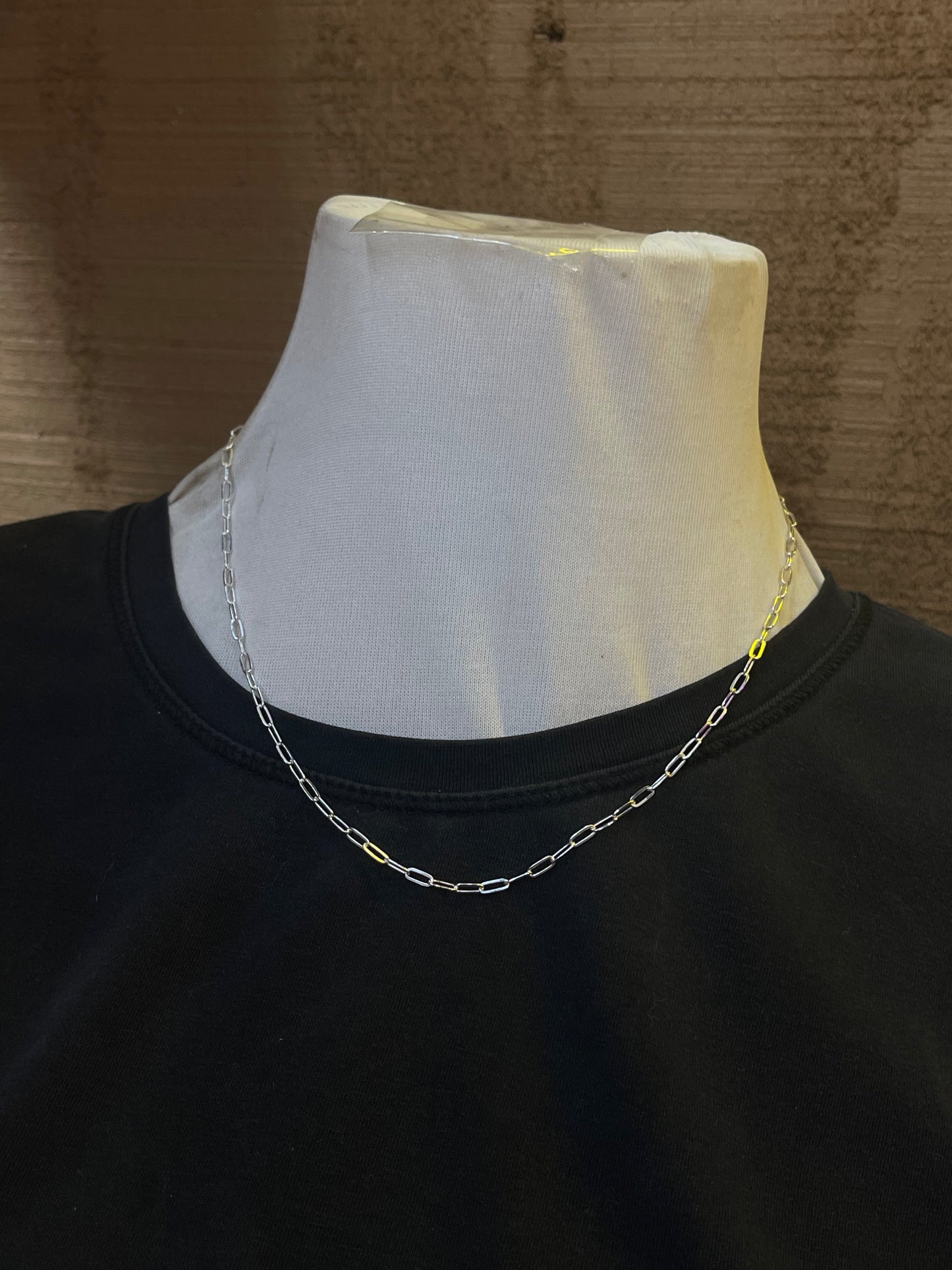 18” Sterling Silver Paperclip Necklace
