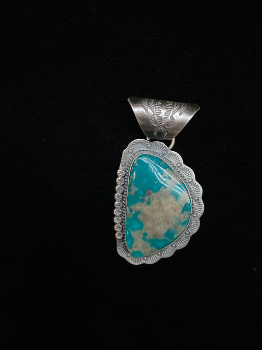 Campitos Turquoise Pendant with a 11mm Bale by John Nelson, Navajo