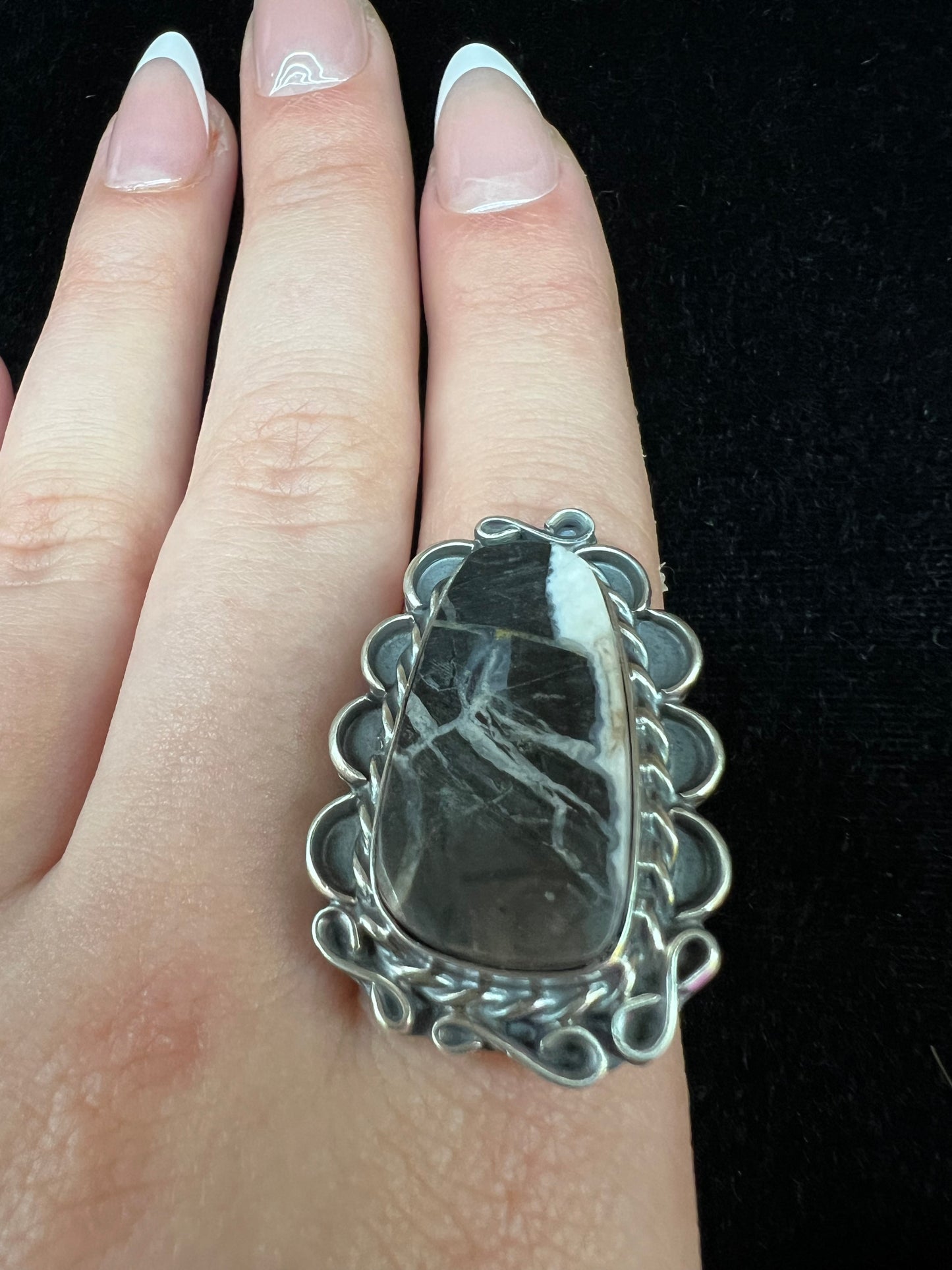 White Buffalo Ring by Ned Nez (Size 8.0)