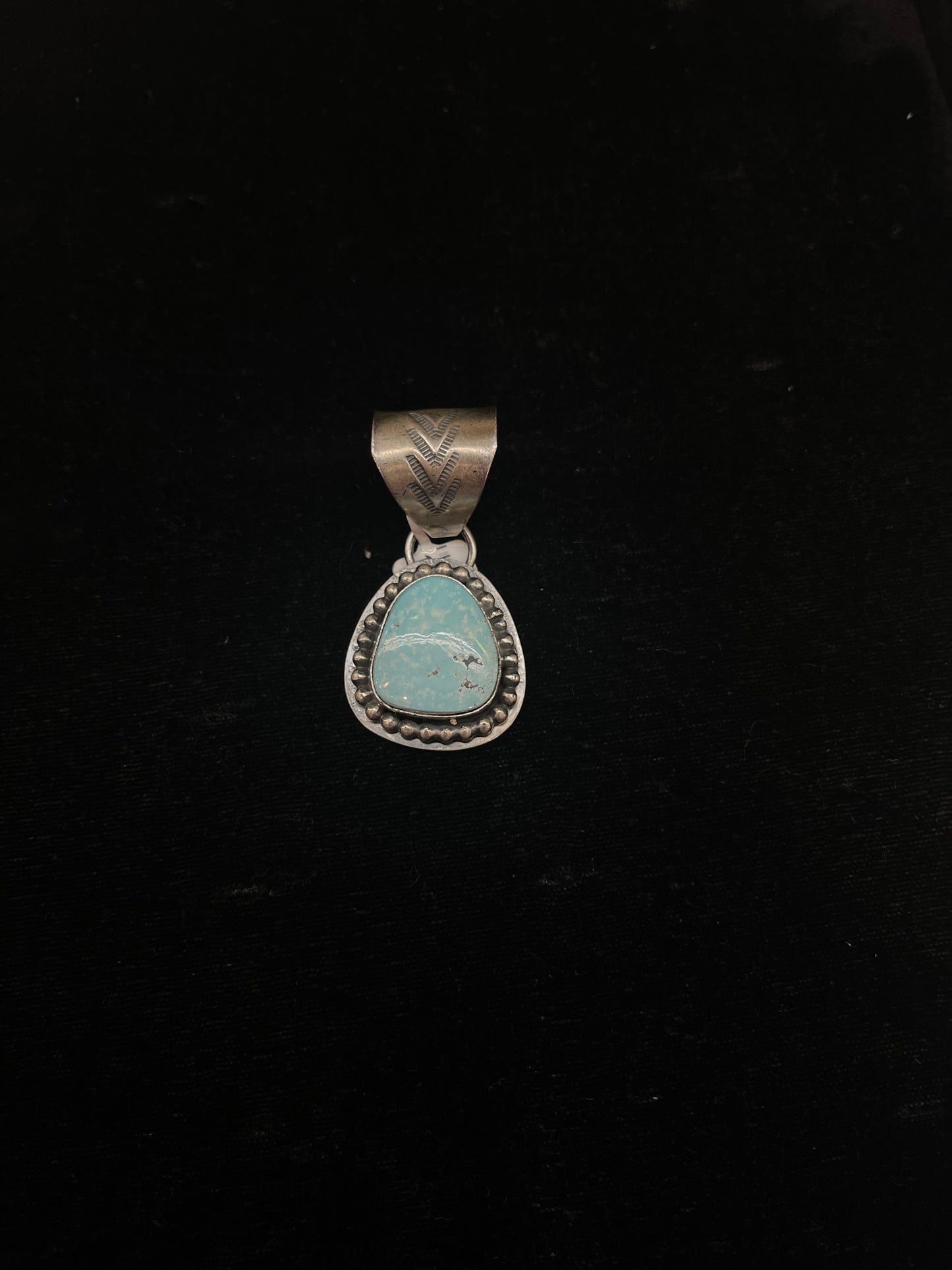 Sterling Silver Pendant with Dry Creek Turquoise by Zia