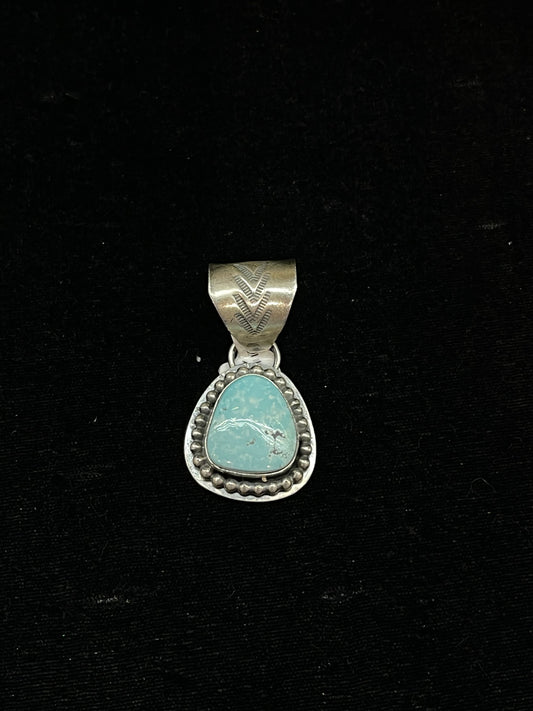 Sterling Silver Pendant with Dry Creek Turquoise by Zia