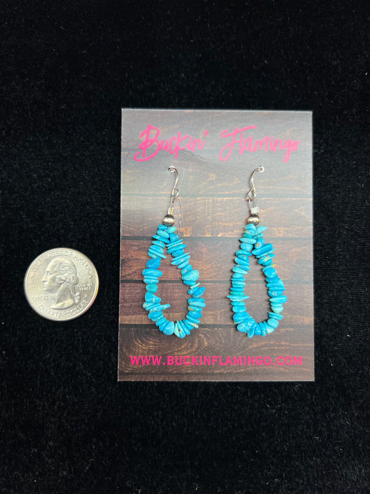 Natural Sleeping Beauty Turquoise Dangle Earrings