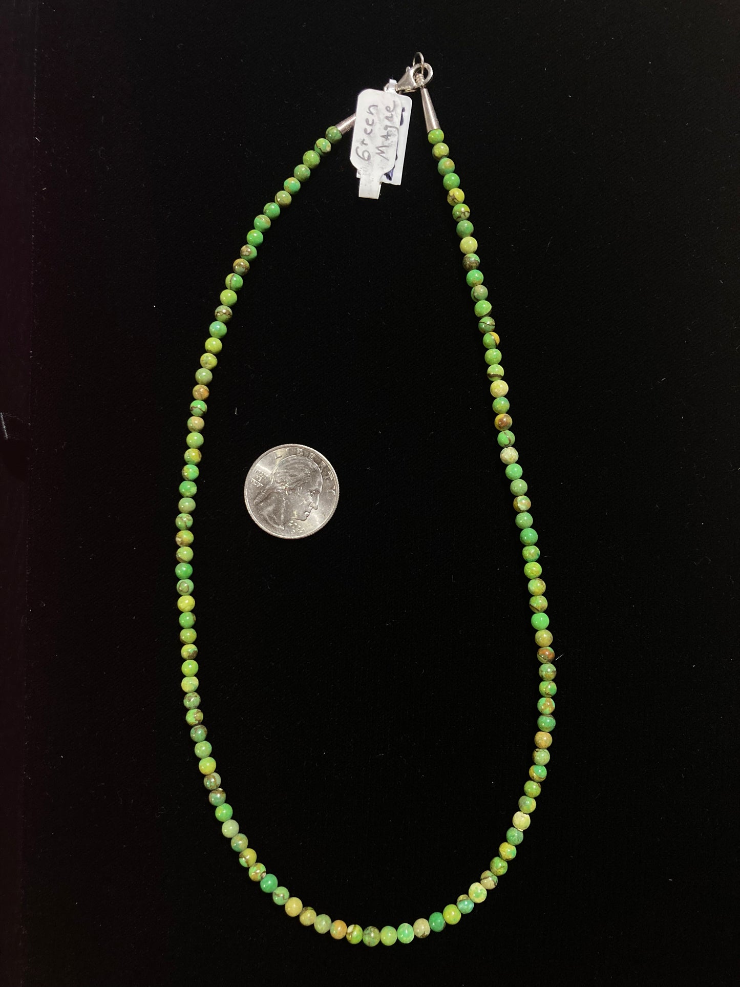 20” Lime Green Turquoise Beaded Necklace