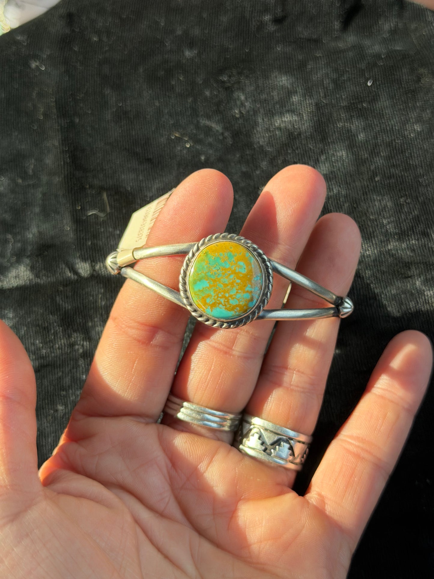 Royston Turquoise Circle Cuff by Augustine Largo, Navajo