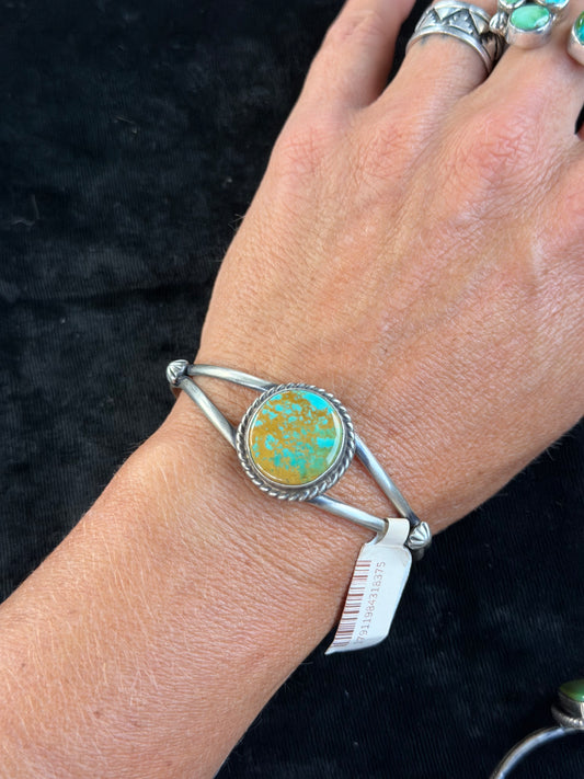 Royston Turquoise Circle Cuff by Augustine Largo, Navajo