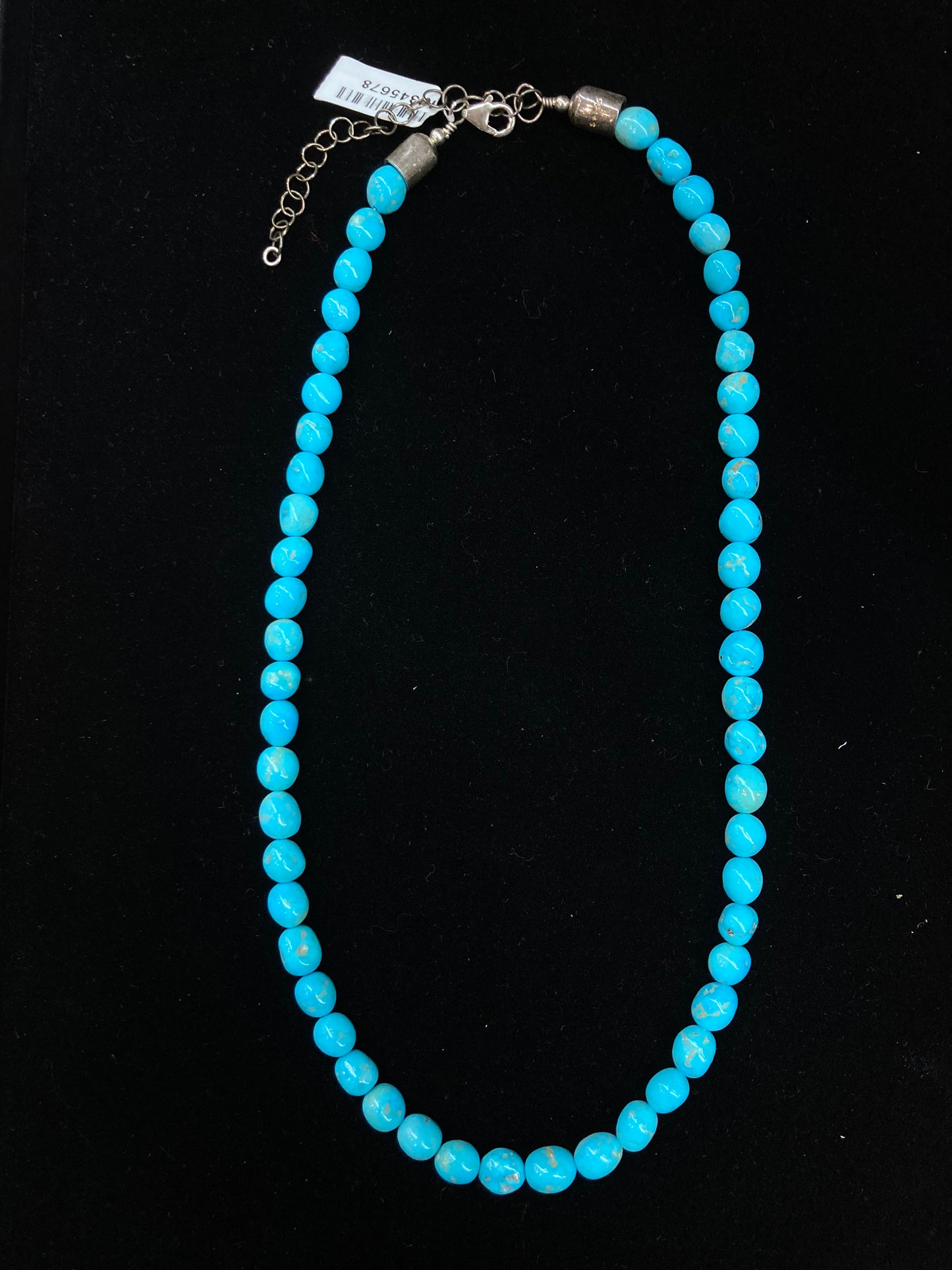 18" Natural Sleeping Beauty Turquoise Nugget Necklace