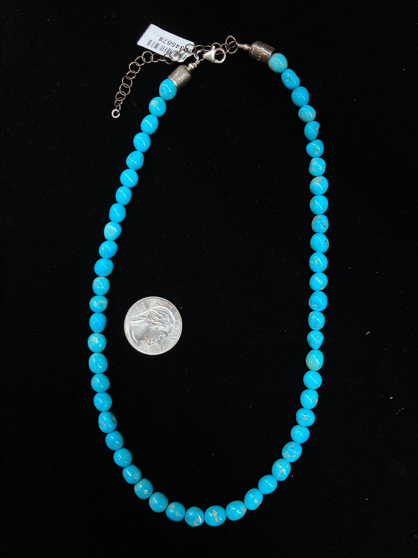 18" Natural Sleeping Beauty Turquoise Nugget Necklace