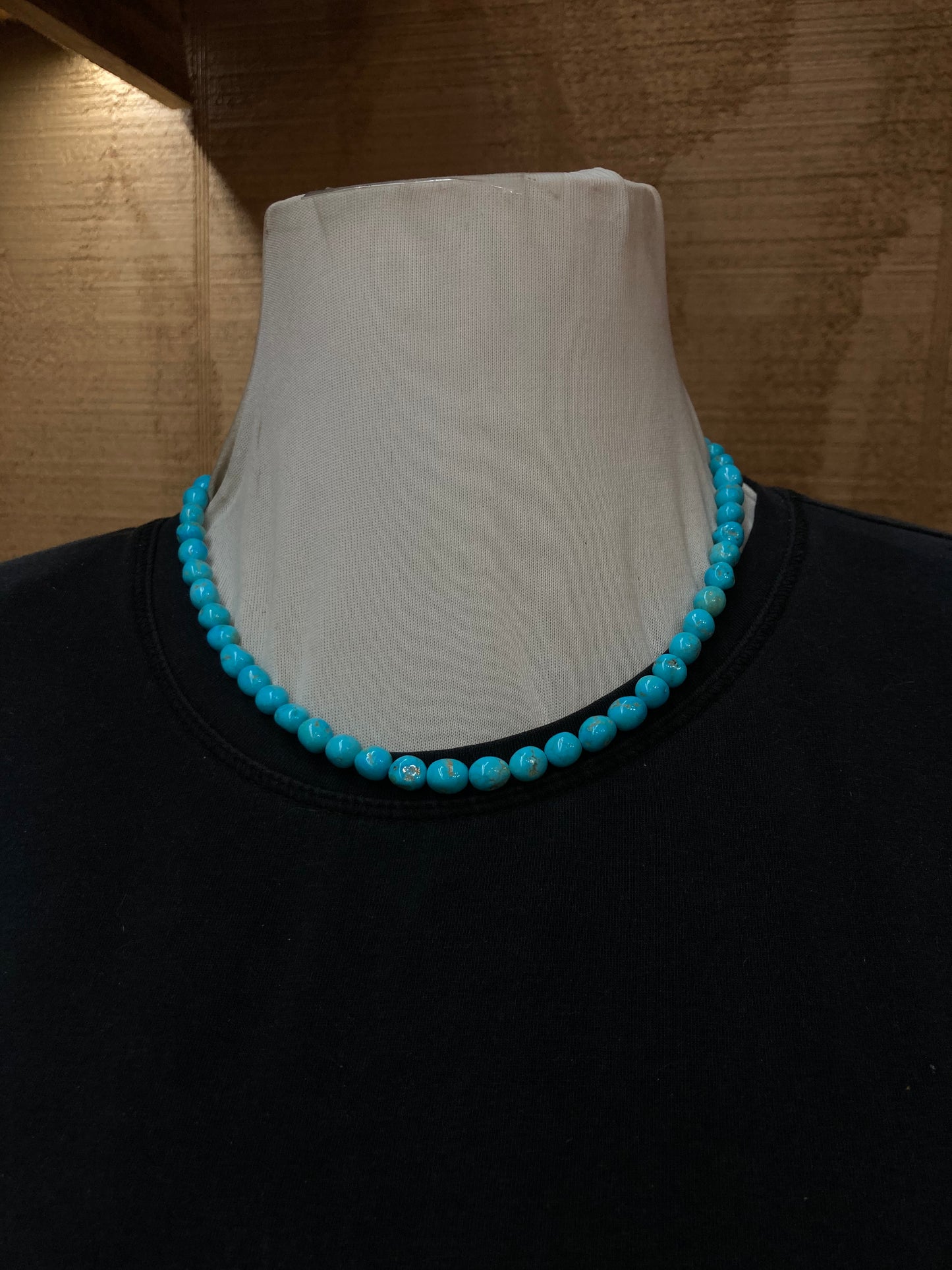 18" Natural Sleeping Beauty Turquoise Nugget Necklace