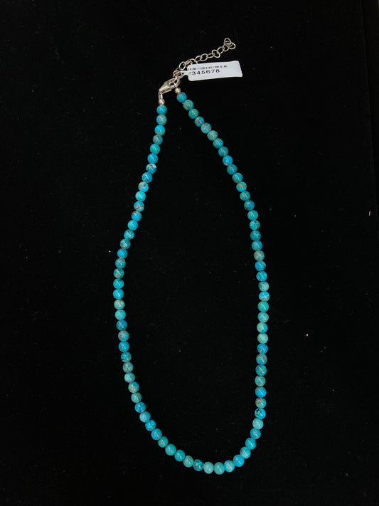 14" 4mm Turquoise Beaded Necklace