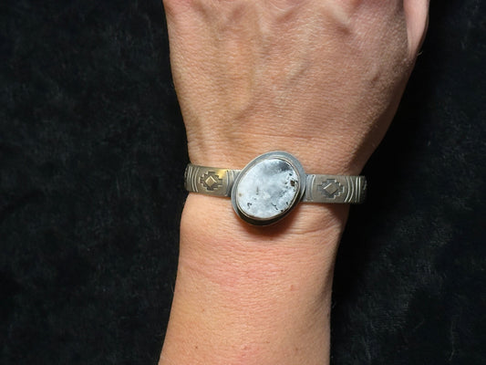 6”-7” White Buffalo Cuff by B. Webb, Navajo