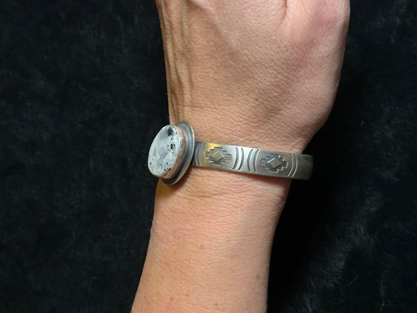 6”-7” White Buffalo Cuff by B. Webb, Navajo