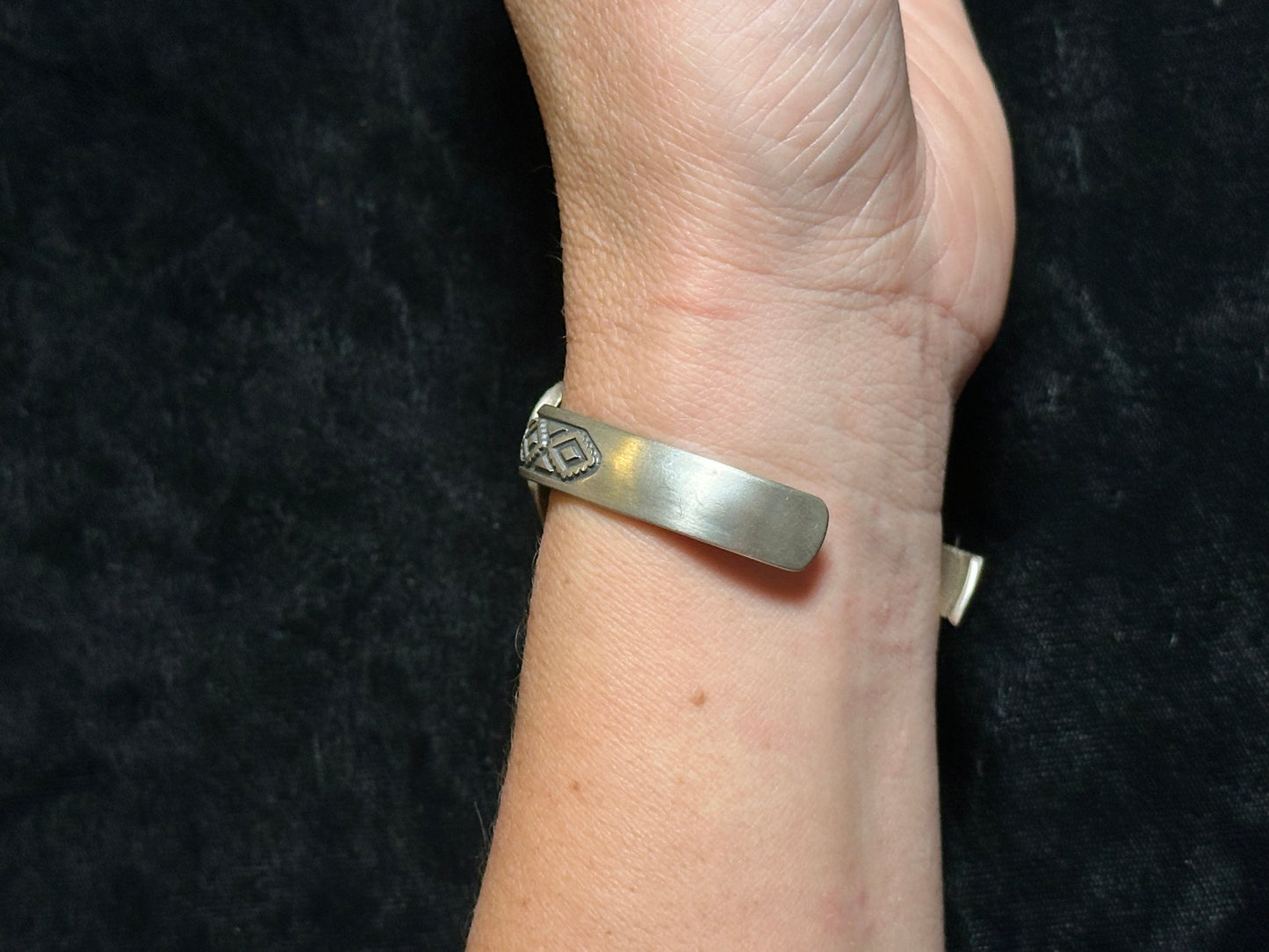 6”-7” White Buffalo Cuff by B. Webb, Navajo