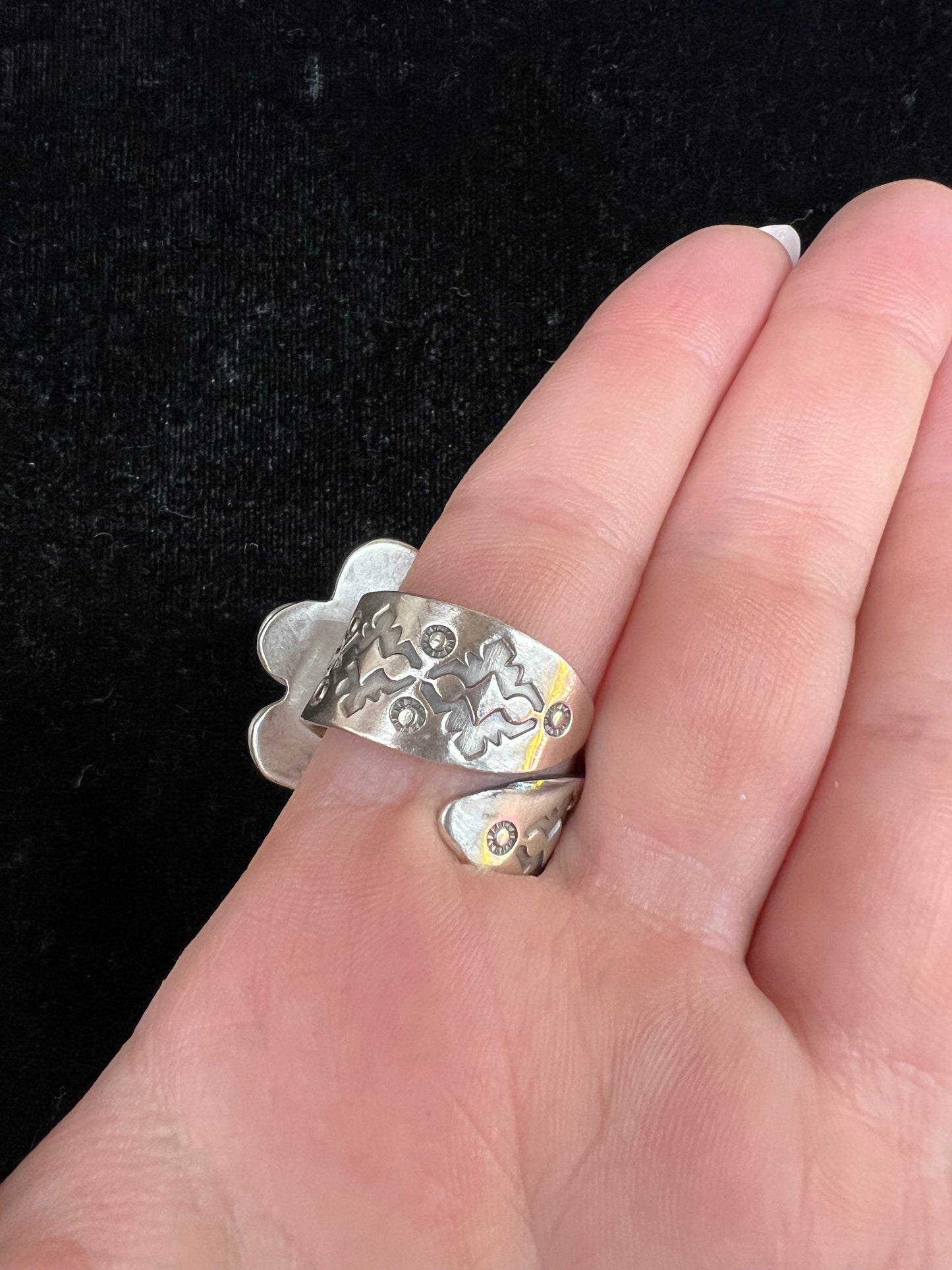 Adjustable White Opal Cluster Ring (Fits sizes 5.0-12.0)