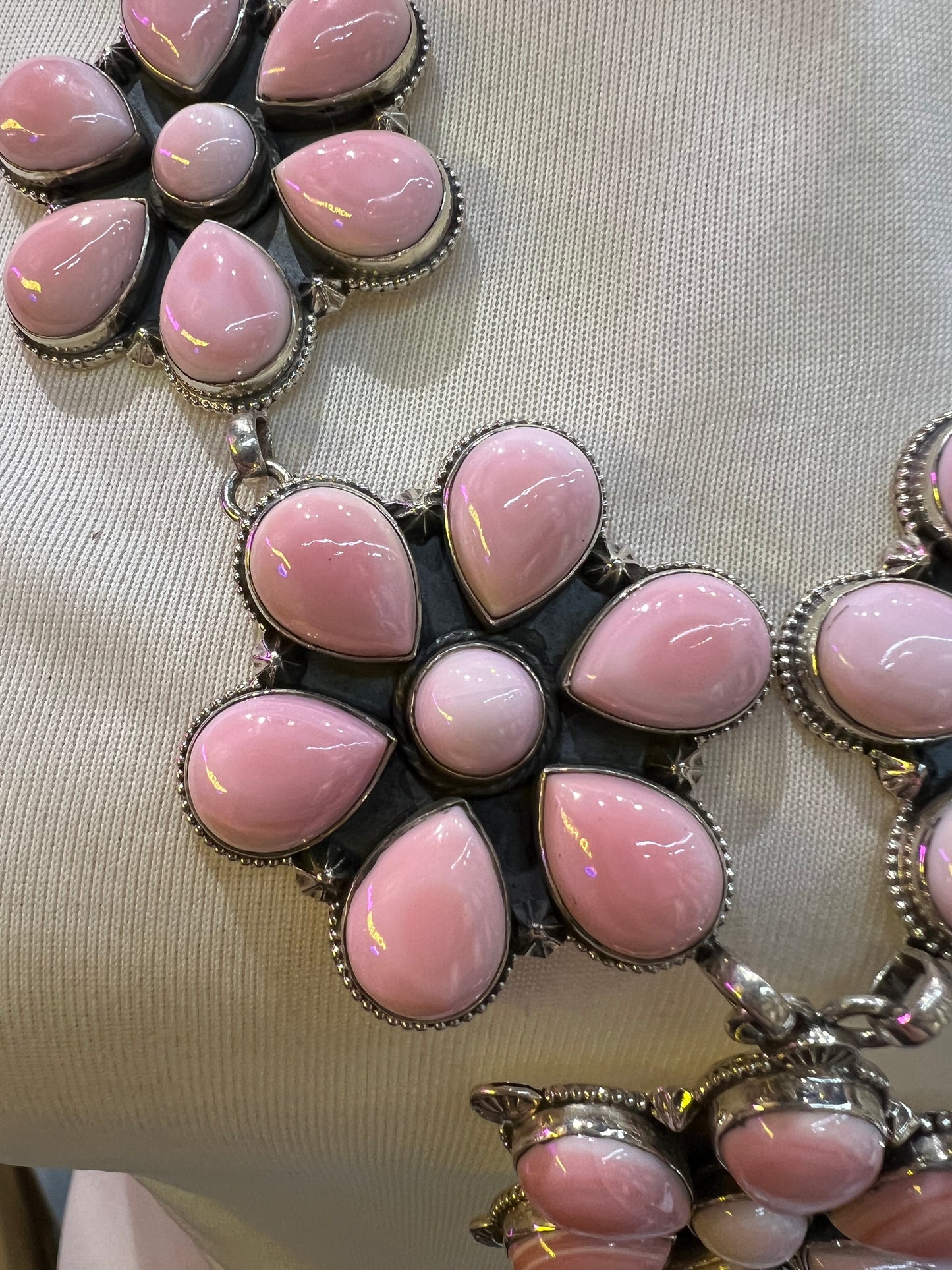 Pink Conch Cluster Necklace