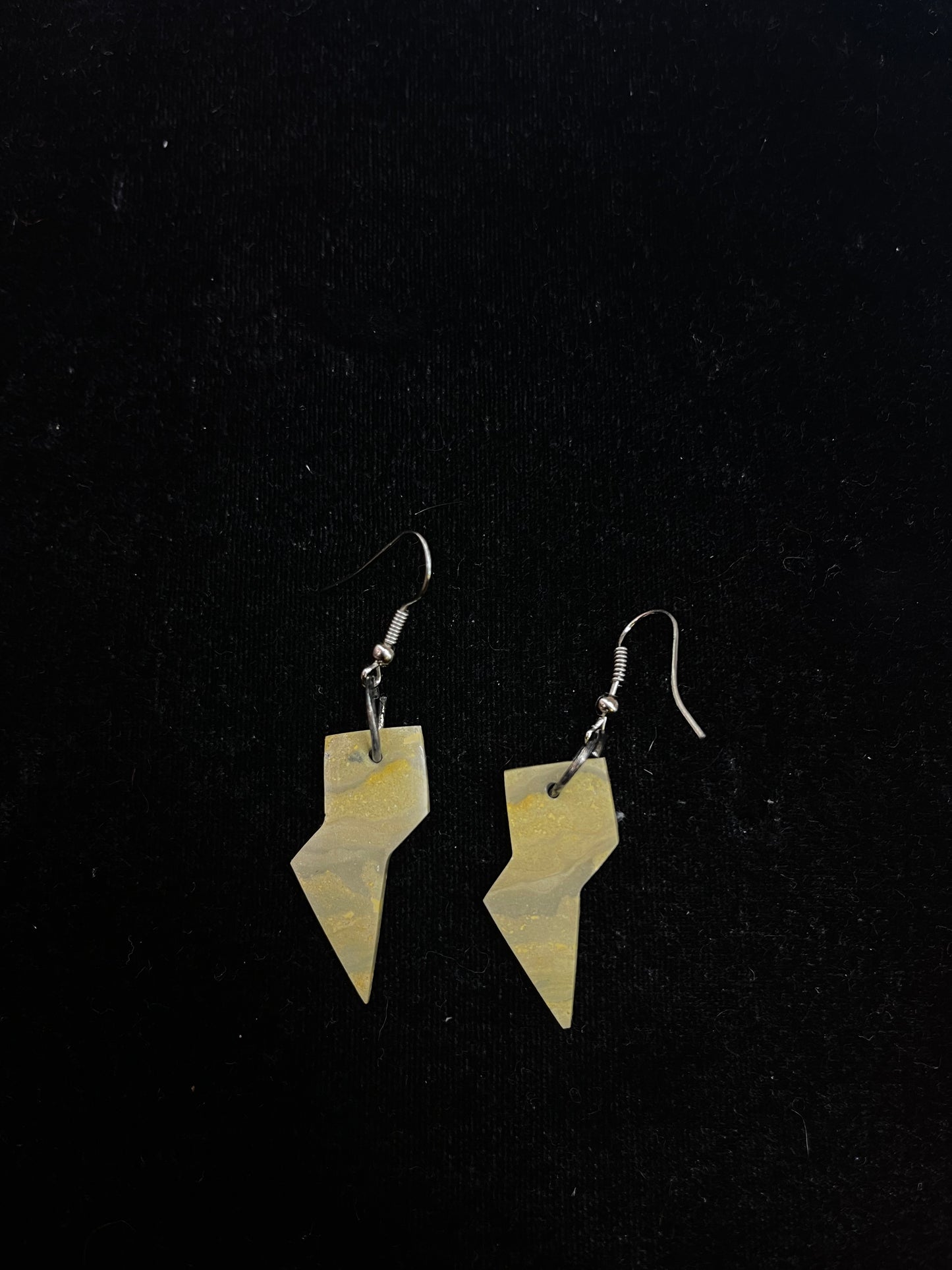 Bumblebee Jasper Lightning Bolt Earrings