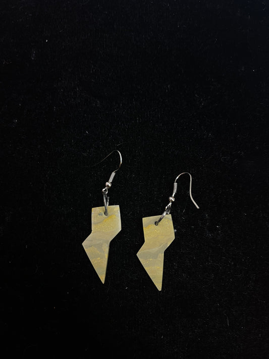 Bumblebee Jasper Lightning Bolt Earrings