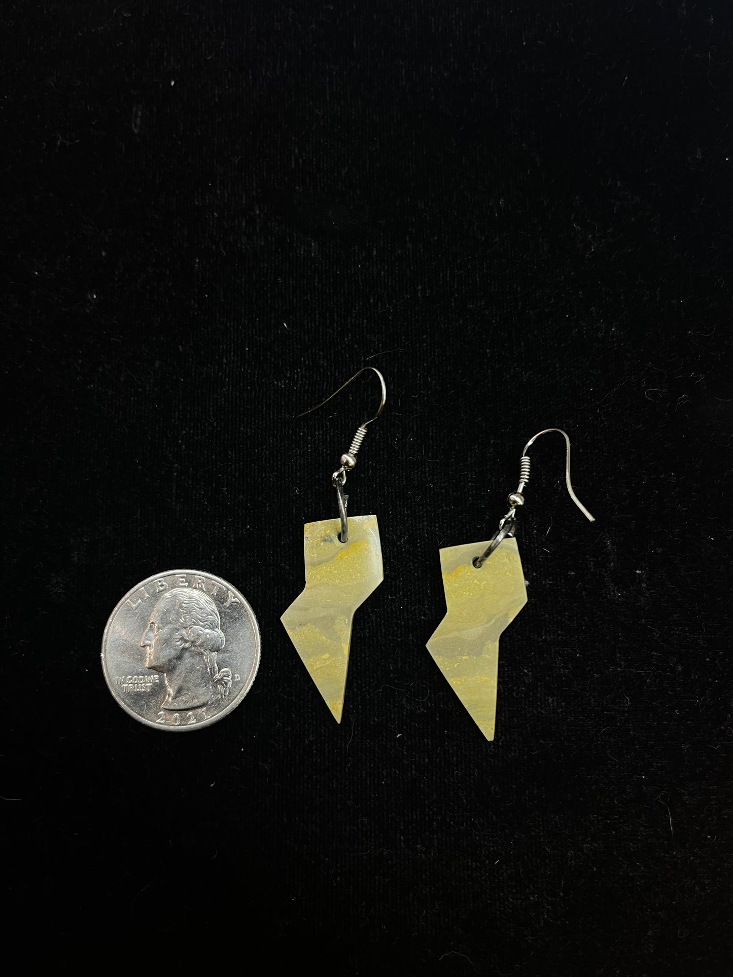 Bumblebee Jasper Lightning Bolt Earrings