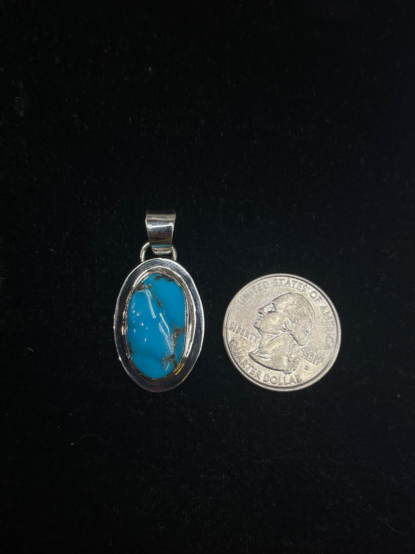 Kingman Turquoise Pendant with 6mm Bale by Marie Jackson