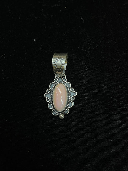 Pink Conch Pendant with 14mm Bale by Terrel Nez, Sr., Navajo