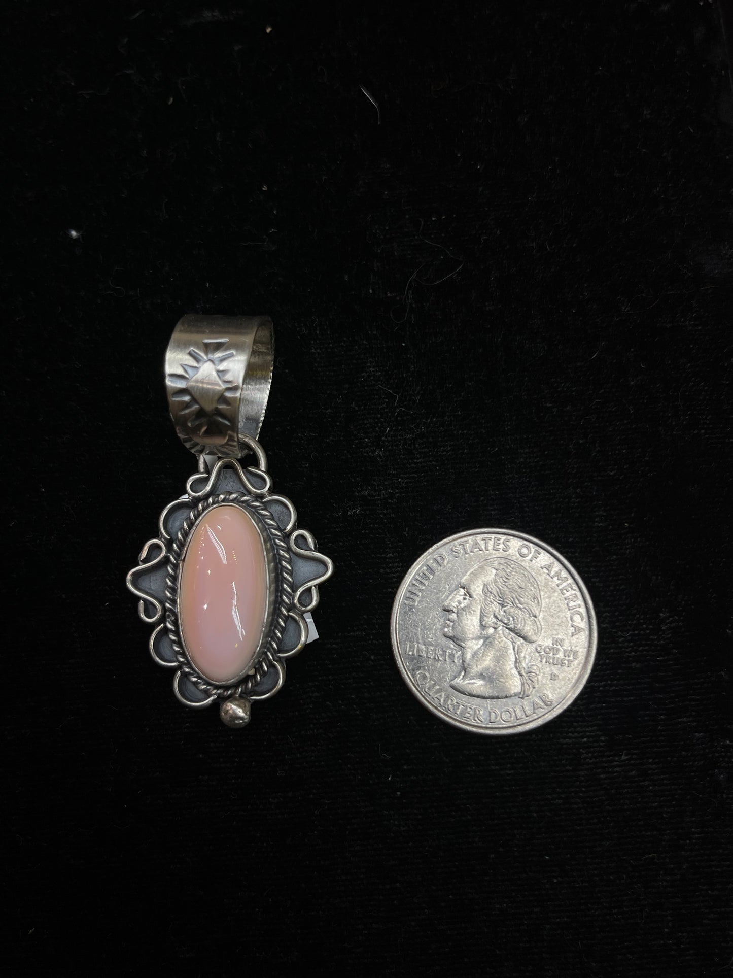 Pink Conch Pendant with 14mm Bale by Terrel Nez, Sr., Navajo