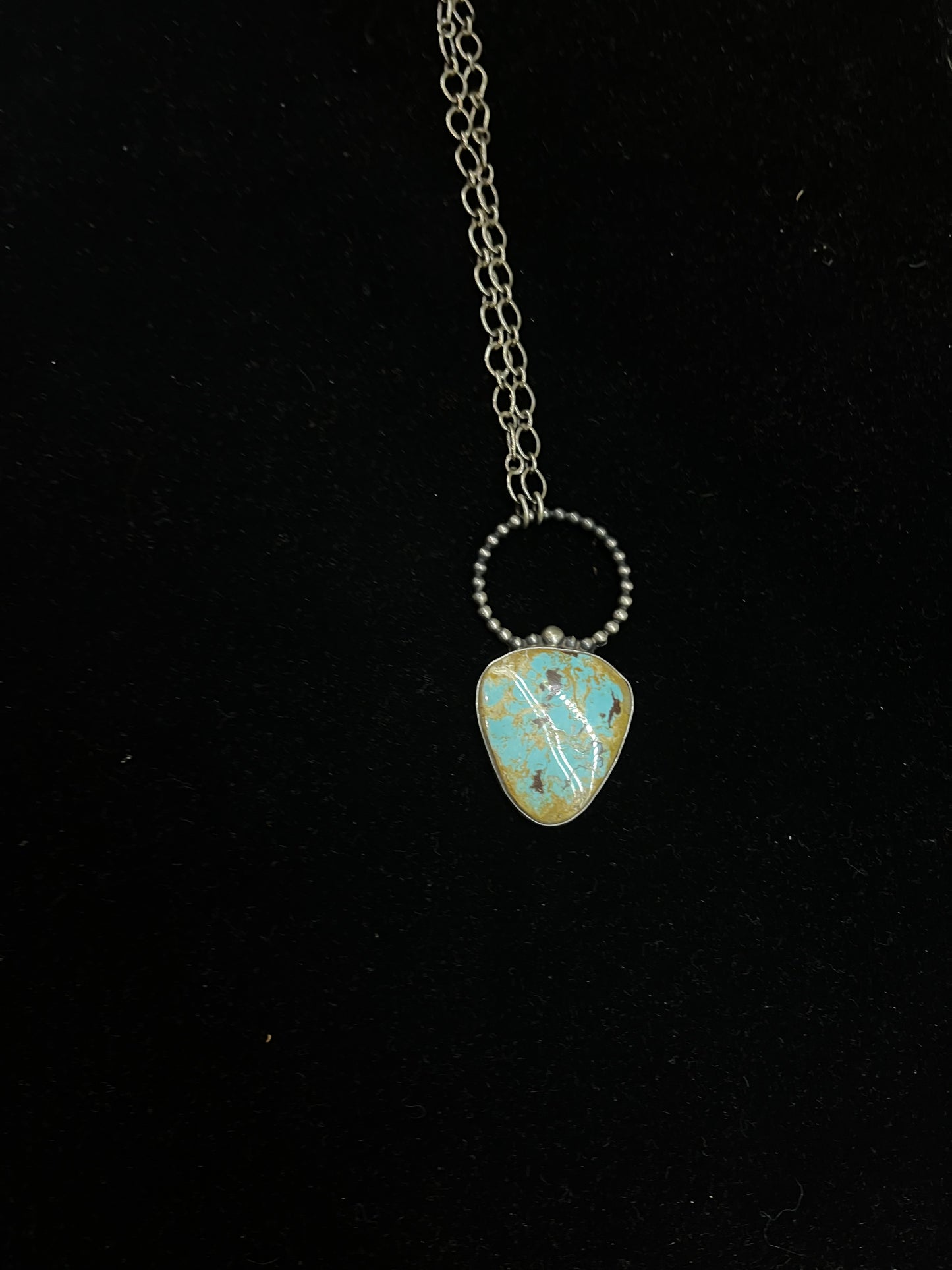 18" Cerrillos Turquoise Necklace By P. Yazzie, Navajo