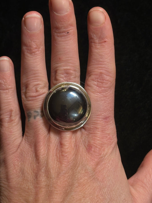 12.0 Hematite Ring by Marie Jackson, Navajo