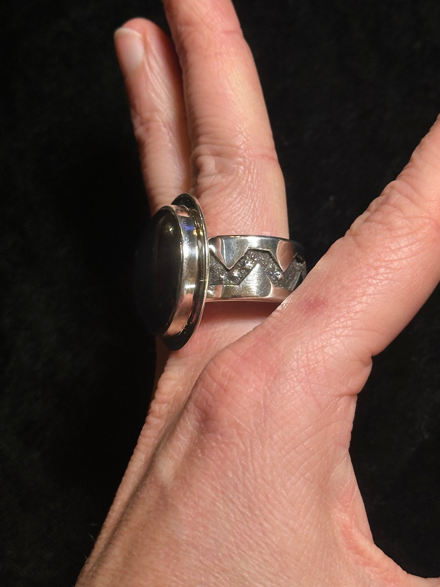 12.0 Hematite Ring by Marie Jackson, Navajo