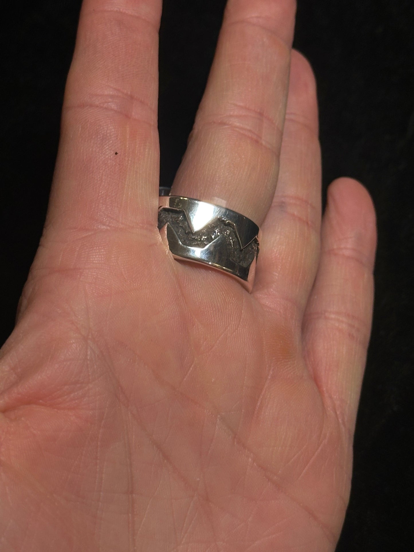 12.0 Hematite Ring by Marie Jackson, Navajo